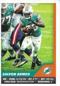 2021 Panini Stickers #61 Salvon Ahmed Miami Dolphins NFL Football Card NM-MT