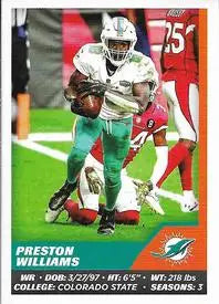 2021 Panini Stickers #63 Preston Williams Miami Dolphins NFL Football Card NM-MT