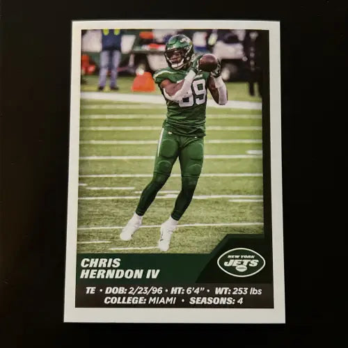 2021 Panini Stickers #99 Chris Herndon IV New York Jets NFL Football Card NM-MT