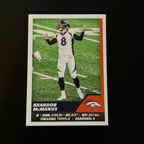 2021 Panini Stickers #246 Brandon McManus Denver Broncos NFL Football Card NM-MT