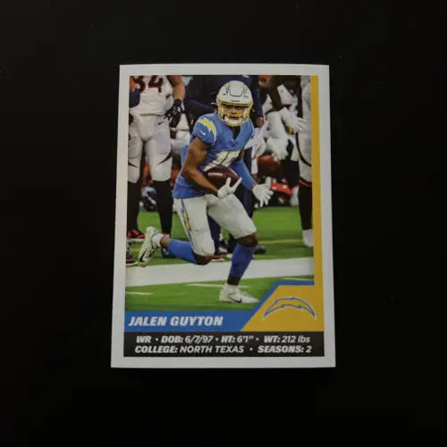 2021 Panini Stickers #288 Jalen Guyton Los Angeles Chargers NFL Football NM-MT