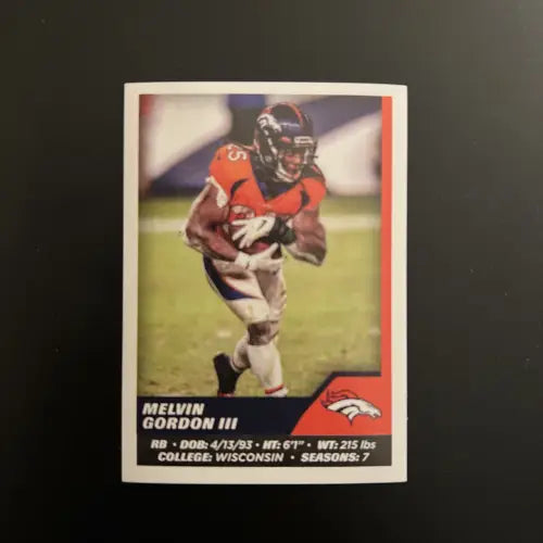 2021 Panini Stickers #236 Melvin Gordon III Denver Broncos NFL Football NM-MT