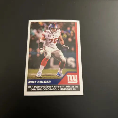 2021 Panini Stickers #322 Nate Solder New York Giants NFL Football Card NM-MT