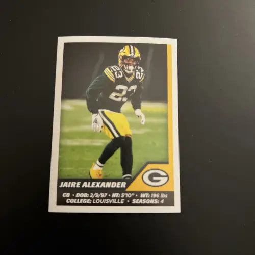 2021 Panini Stickers #403 Jaire Alexander Green Bay Packers NFL Football NM-MT