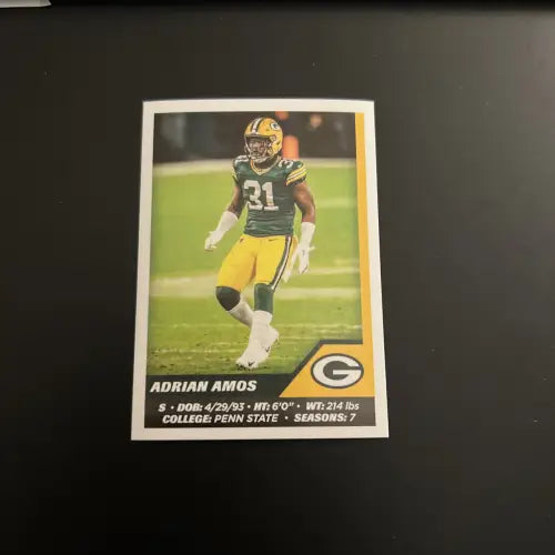 2021 Panini Stickers #405 Adrian Amos Green Bay Packers NFL Football Card NM-MT