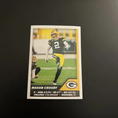 2021 Panini Stickers #406 Mason Crosby Green Bay Packers NFL Football Card NM-MT