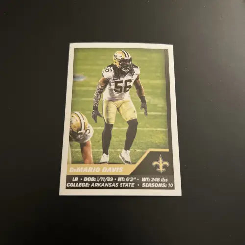 2021 Panini Stickers #468 DeMario Davis New Orleans Saints NFL Football NM-MT