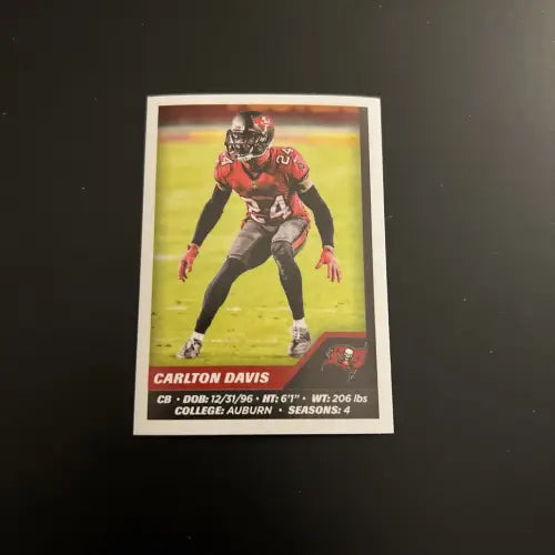 2021 Panini Stickers #486 Carlton Davis Tampa Bay Buccaneers NFL Football NM-MT