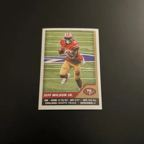 2021 Panini Stickers #525 Jeff Wilson Jr. San Francisco 49ers NFL Football NM-MT