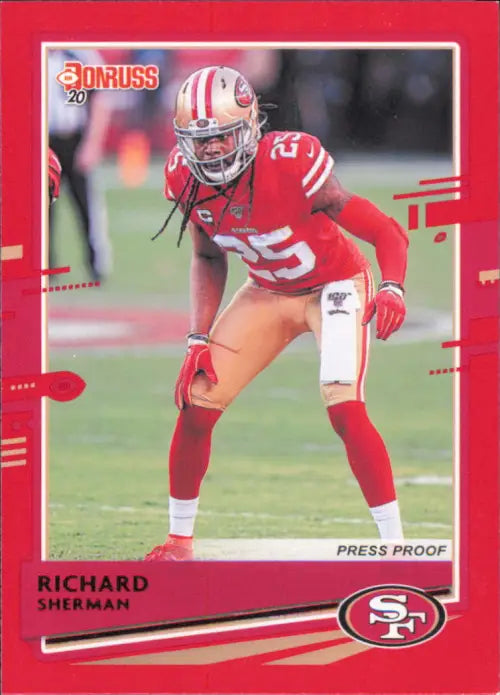 2020 Donruss Press Proof Red #13 Richard Sherman San Francisco 49ers NFL NM-MT