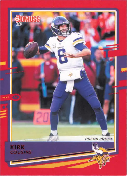 2020 Donruss Press Proof Red #158 Kirk Cousins Minnesota Vikings Football NM-MT