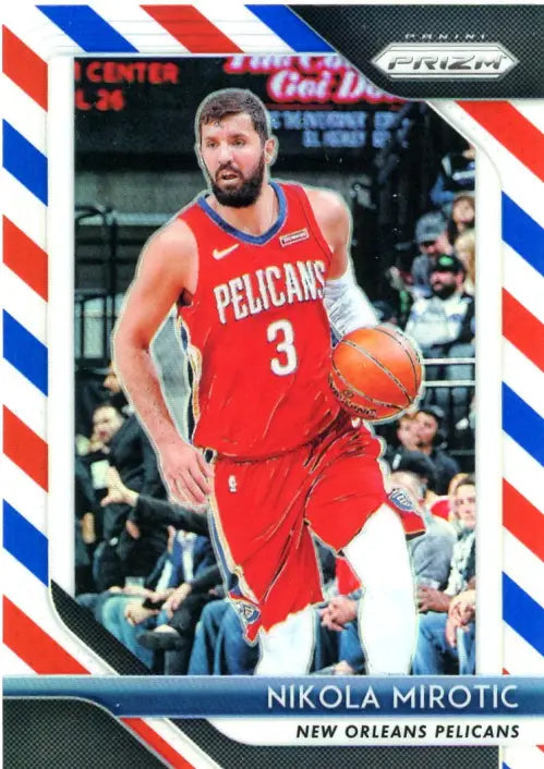 2018-19 Panini Prizm Red White and Blue #157 Nikola Mirotic NO Pelicans NM-MT