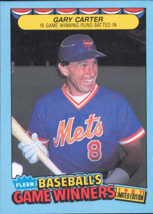 1987 Fleer Game Winners #9 Gary Carter New York Mets MLB Baseball Card NM-MT