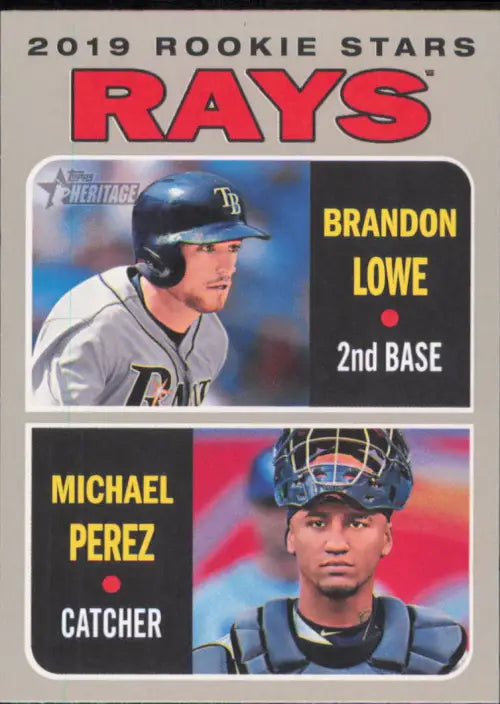 2019 Topps Heritage #9 Brandon Lowe Michael Perez Rookie Tampa Bay Rays NM-MT