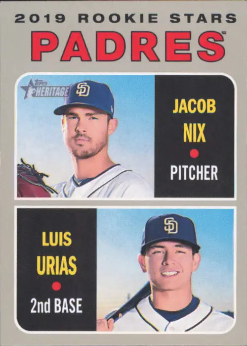 2019 Topps Heritage #262 Jacob Nix Luis Urias Rookie San Diego Padres MLB NM-MT