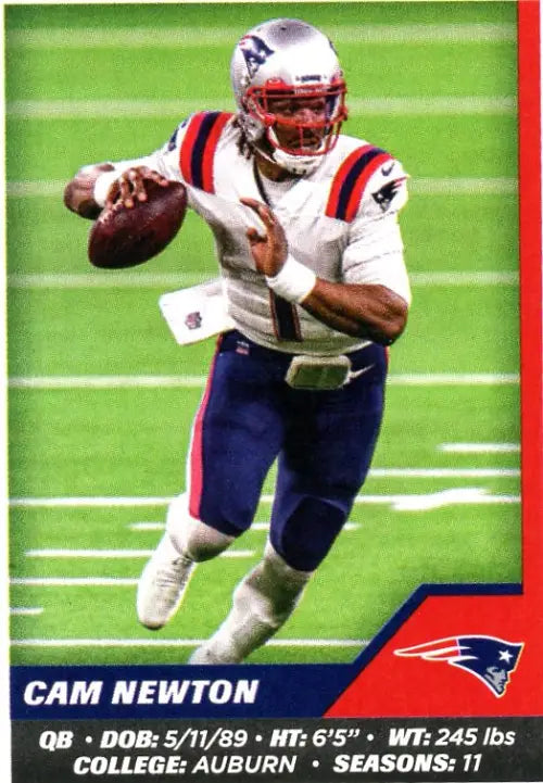 2021 Panini Stickers #75 Cam Newton New England Patriots Football NFL Card NM-MT