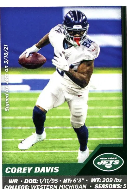 2021 Panini Stickers #96 Corey Davis New York Jets Football NFL Card NM-MT