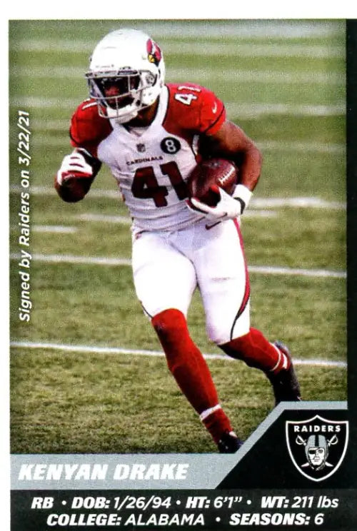 2021 Panini Stickers #269 Kenyan Drake Las Vegas Raiders Football NFL Card NM-MT