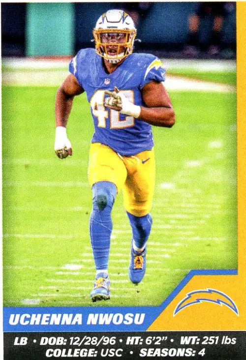 2021 Panini Stickers #292 Uchenna Nwosu Los Angeles Chargers Football NFL NM-MT