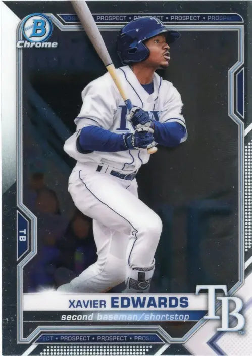 2021 Bowman Chrome Prospects #BCP101 Xavier Edwards Tampa Bay Rays MLB NM-MT