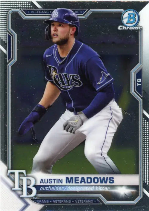 2021 Bowman Chrome #72 Austin Meadows Tampa Bay Rays Baseball Card MLB NM-MT