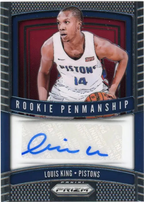 2019-20 Panini Prizm Rookie Penmanship #7 Louis King Auto Detroit Pistons NM-MT