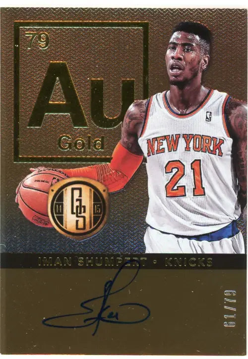 2014-15 Panini Gold Standard Autographs #16 Iman Shumpert Auto /79 Knicks NM-MT