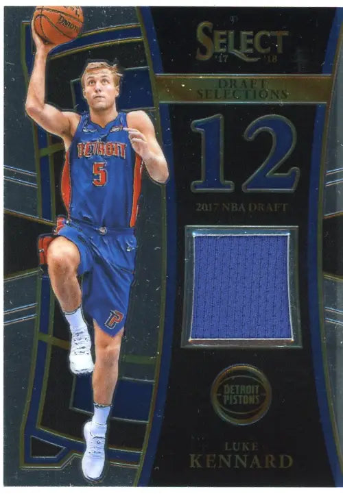 2017-18 Select Draft Selections Memorabilia 3 Luke Kennard Detroit Pistons NM-MT