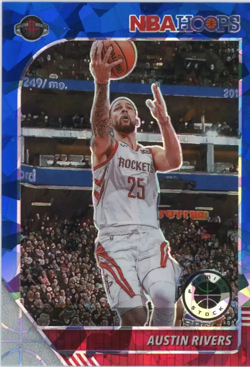 2019-20 Hoops Premium Stock Blue Cracked Ice #72 Austin Rivers Rockets NBA NM-MT