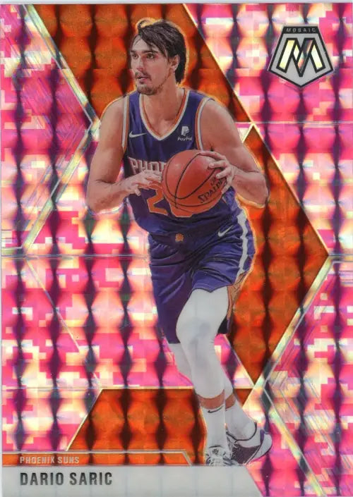 2019-20 Panini Mosaic Pink Camo #168 Dario Saric Phoenix Suns Basketball NM-MT