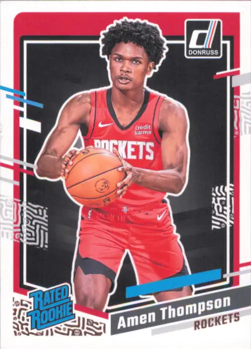 2023-24 Donruss #206 Amen Thompson Rookie Houston Rockets Basketball Card NM-MT