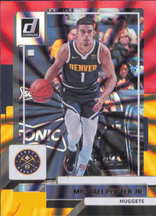 2022-23 Donruss Holo Red and Gold Laser #91 Michael Porter Jr Nuggets Card NM-MT