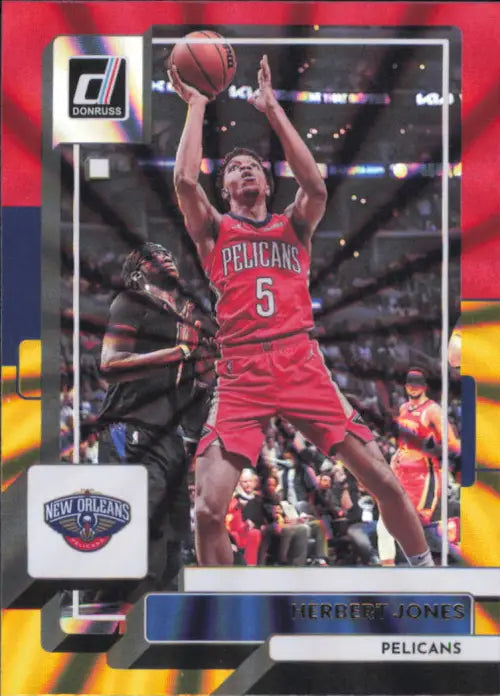 2022-23 Donruss Holo Red and Gold Laser #165 Herbert Jones NO Pelicans NBA NM-MT