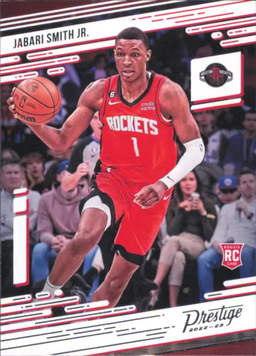 2022-23 Panini Chronicles #62 Jabari Smith Jr Prestige Rookie Rockets Card NM-MT