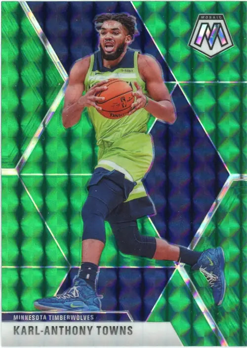 2019-20 Panini Mosaic Green #83 Karl-Anthony Towns Minnesota Timberwolves NM-MT