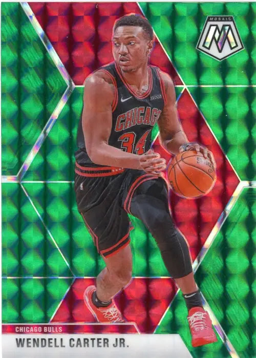 2019-20 Panini Mosaic Green #107 Wendell Carter Jr Chicago Bulls Card NBA NM-MT