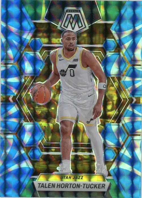 2022-23 Panini Mosaic Reactive Blue #74 Talen Horton Tucker Utah Jazz Card NM-MT