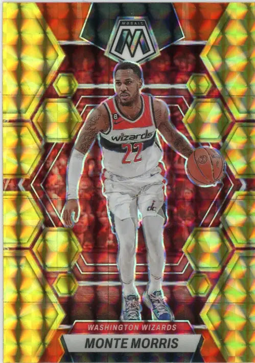 2022-23 Panini Mosaic Reactive Yellow #71 Monte Morris Washington Wizards NM-MT