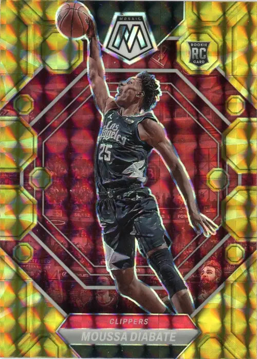 2022-23 Panini Mosaic Reactive Yellow #224 Moussa Diabate Rookie Clippers NM-MT