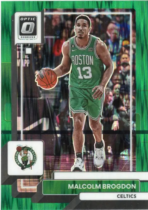 2022-23 Donruss Optic Green Shock #11 Malcolm Brogdon Boston Celtics Card NM-MT