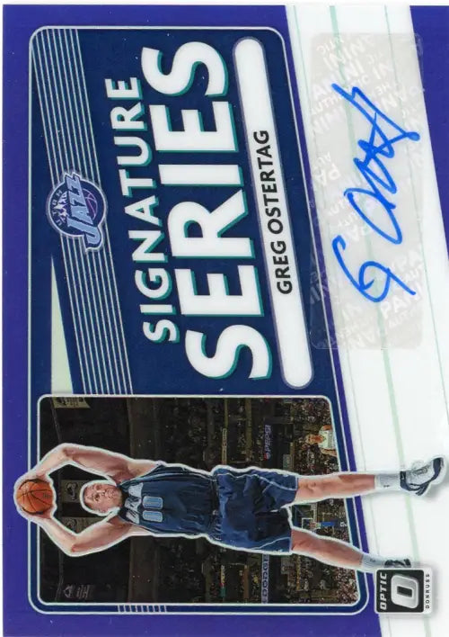 2020-21 Donruss Optic Signature Series Purple #31 Greg Ostertag Auto Jazz NM-MT