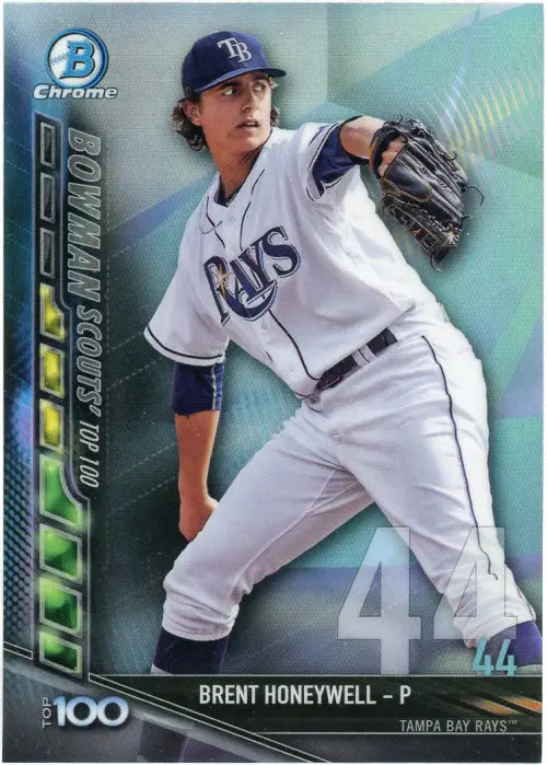 2017 Bowman Chrome Scouts Top 100 Refractors #BTP44 Brent Honeywell Rays NM-MT