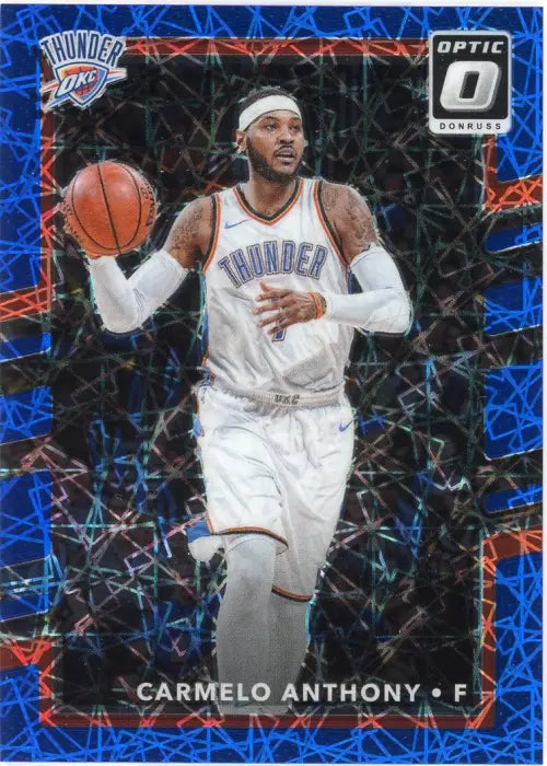 2017-18 Donruss Optic Blue Velocity #96 Carmelo Anthony OKC Thunder Card NM-MT