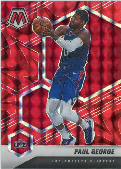 2020-21 Panini Mosaic Reactive Red #75 Paul George Los Angeles Clippers NM-MT