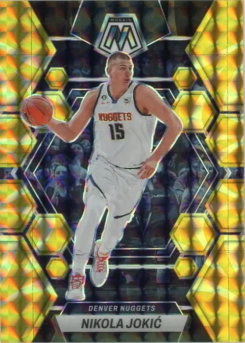 2022-23 Panini Mosaic Reactive Yellow #168 Nikola Jokic Denver Nuggets NBA NM-MT