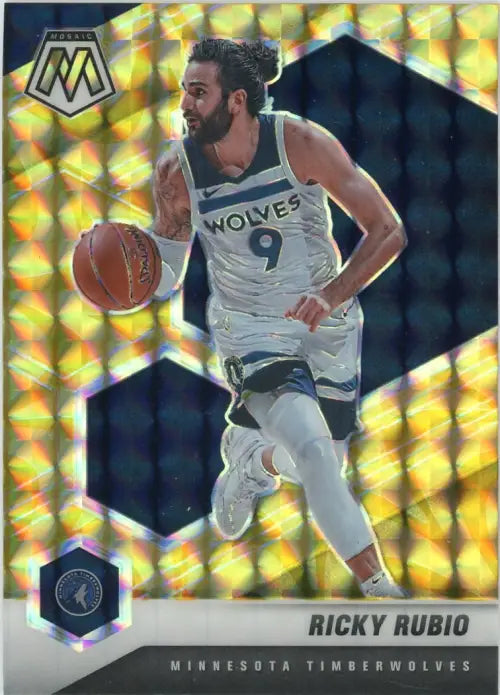 2020-21 Panini Mosaic Reactive Yellow #71 Ricky Rubio Timberwolves Card NM-MT