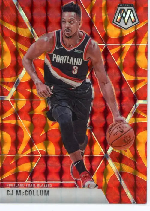 2019-20 Panini Mosaic Orange Reactive #15 CJ McCollum Trail Blazers Card NM-MT