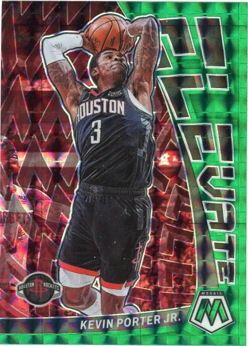 2022-23 Panini Mosaic Elevate Green #22 Kevin Porter Jr Houston Rockets NM-MT