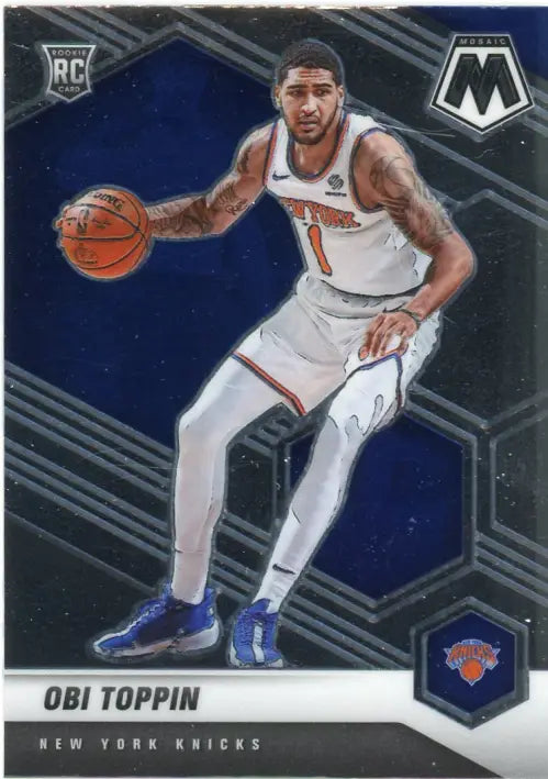 2020-21 Panini Mosaic #220 Obi Toppin Rookie New York Knicks Basketball NM-MT