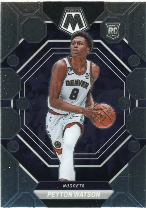 2022-23 Panini Mosaic #221 Peyton Watson Rookie Denver Nuggets Basketball NM-MT